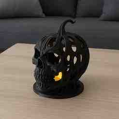 VORONOI SKELETON PUMPKIN HEAD / HALLOWEENDECOR / HOMEDECOR / DESIGNER / STL / VORONOI