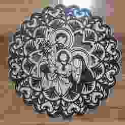 Wall decoration, holy family (lasercut)
