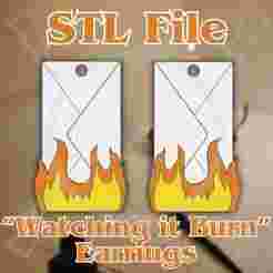 "Watching it Burn" Letter Earrings