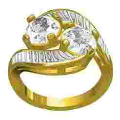 Wave Style Bypass Shank Wedding Ring