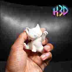 Waving Lucky Cat (Maneki-Neko) - Cute 3D Print Figurine