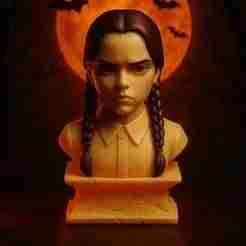 Wednesday Addams Bust STL – Gothic 3D Printable Sculpture