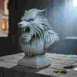 Werewolf Bust – 3D Printable Horror Sculpture