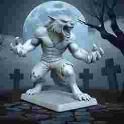 Werewolf STL 3D Printable Halloween Monster Figurine