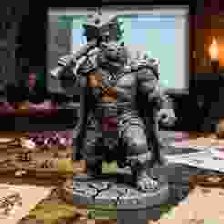 Werewolf Warrior 3D Print STL - Fantasy RPG Figurine Model