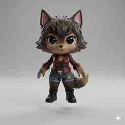 werewolf woman chibi woman kawaii cute