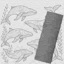 Whale Pod Pattern | Embossed Pattern Roller for Clay | Ocean Whale 3D Print Design