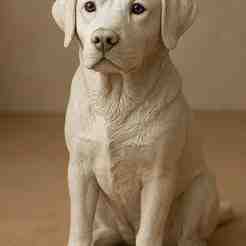 White Dog Sculpture – Realistic Labrador Figurine