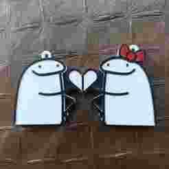 white monkey 4 key rings.