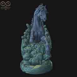 Wild Stallion Burst – 3D Horse Statue for CNC & 3D Printing