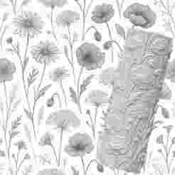 Wildflower Meadow | Organic Embossed Pattern Roller for Clay | Poppy & Daisy 3D Print Design
