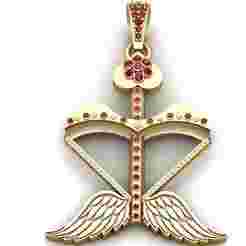 Winged Heart and Arrow Pendant 3D Printable Model