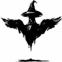 witch hat melting into a raven's wings 3 - 2D/3D Wall Art STL+SVG For CNC Router, Plasma, Waterjet, Laser & 3D Printer