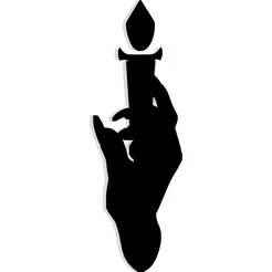 witch's hand holding a floating crystal dagger 3 - 2D/3D Wall Art STL+SVG For CNC Router, Plasma, Waterjet, Laser & 3D Printer