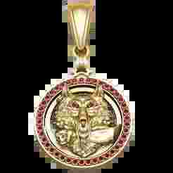 wolf head gold pendant