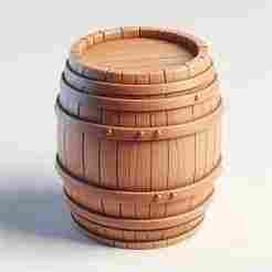 Wood Wine Drum 3D Print – Decorative Showpiece Model