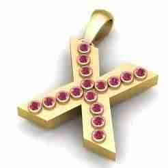 X ALPHABETS GLD PENDANT  3d printable model