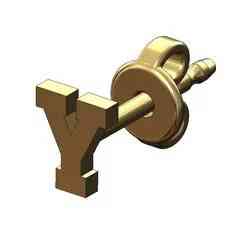 Y letter varsity font stud earring