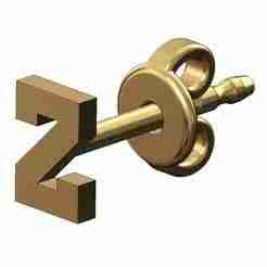 Z letter varsity font stud earring