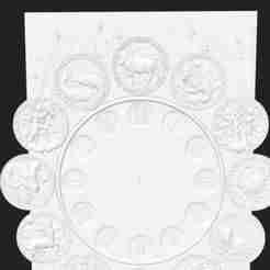Zodiac Watch STL model, zodiac clock, CNC carving, Artcam design, celestial decor, astrological decor, personalized gift, cosmic theme, zodiac art