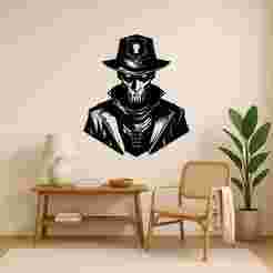 Zombie Cowboy - Wall Art Onecolor