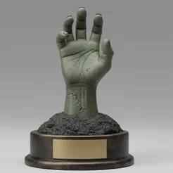Zombie Hand Trophy STL - Halloween Horror Award | Spooky 3D Print Statue