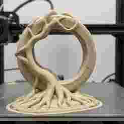 Ancient Rooted Stone Portal – 3D Printable Sculpture