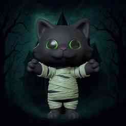 Cat in Mummy Costume