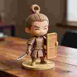 Cute Chibi Samurai Warrior 3D Print STL Figurine Japanese Model