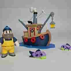 Fisher + Fisher Boat + Fish