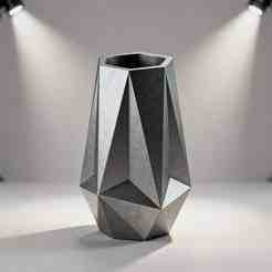 Modern Geometric Faceted Vase Planter 3D Print STL File