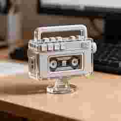 Retro Transparent Mini Cassette Player 3D Print STL Model