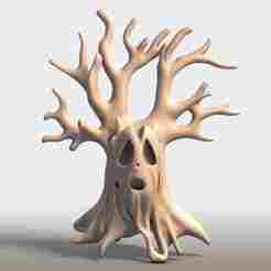 Spooky Haunted Tree - 3D Printable STL Model for Halloween & Diorama Scenery