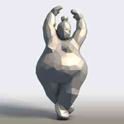 Voluptuous Woman Sculpture Low Poly - Curvy Female Form Statue - Abstract Body Art Decor