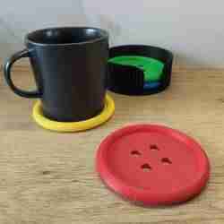 Colorful button coasters