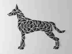 Geometrik köpek duvar sanatı - "Malinois stili"