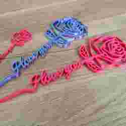 Rose with "I love you" Stem