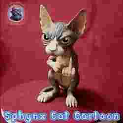 Sphynx Kedi Karikatürü