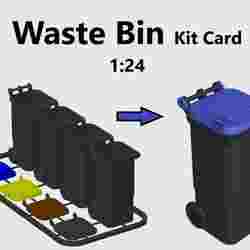 Waste Bin Kit Card 1:24 garage diorama accessories