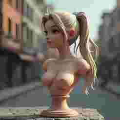 100mm Fantasy Female Bust: High-Detail Portrait