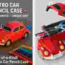A unique gift for students and schoolchildren 🚗✏️ | 3D printing of a pencil case in retro auto style