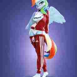 Anthro sporty Rainbow Dash