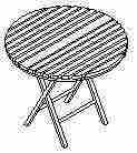 cafe table with slatted top 1/24 scale