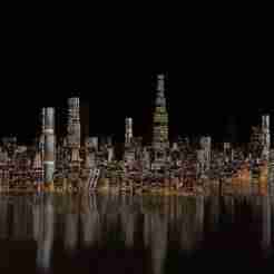 Cityscape at night 3d model