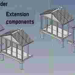 Double Small provender / trader goods shed end extension sections 1/76 scale