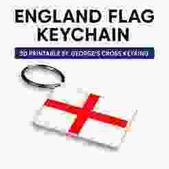 England Flag Keychain – 3D Printable St. George's Cross Keyring