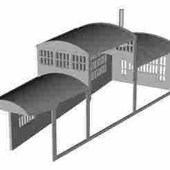 French Type G roundhouse building Left end 40 road type 1/160 scale