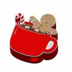 Hot Cocoa Gingerbread Straw Topper 2 sizes 3MF File included
