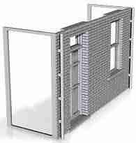 House front module type2,with door on left 1/87 scale