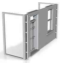 House front module,rendered with door on left 1/87 scale
